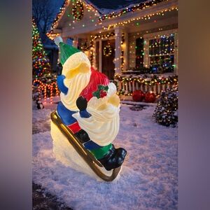 Christmas gnomes blow mold LED lights NEW NWT 24 in indoor outdoor decor
